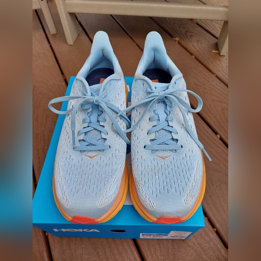 Hoka Clifton 8 Summer Song/Ice Flow Women's Sz 8.5 Sneaker, Normal Width